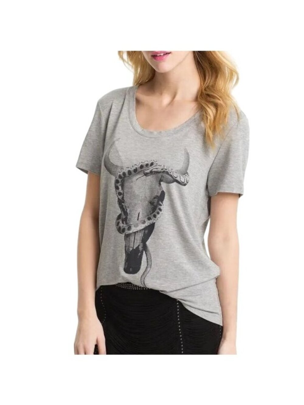 Haute Hippie Longhorn & Snake Graphic Tee